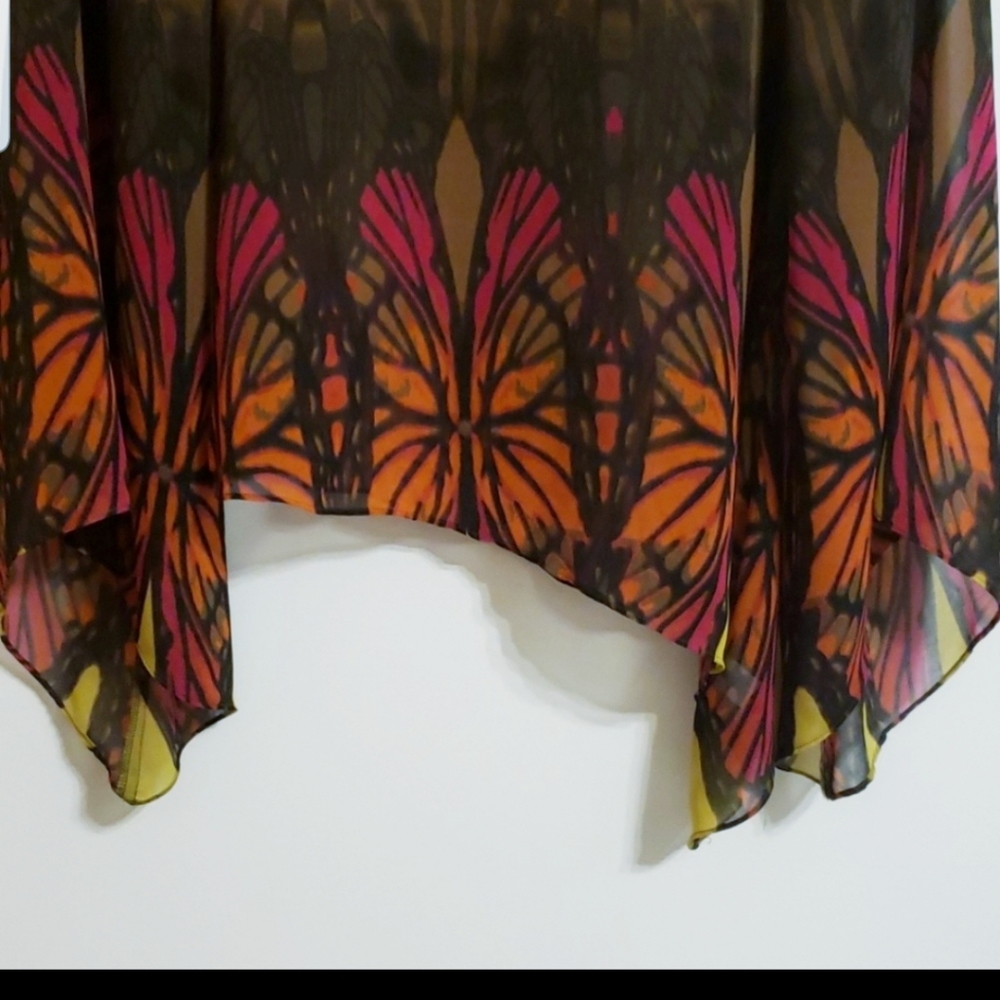 Bebe Sheer Multi Color Top...S - Picture 2 of 4